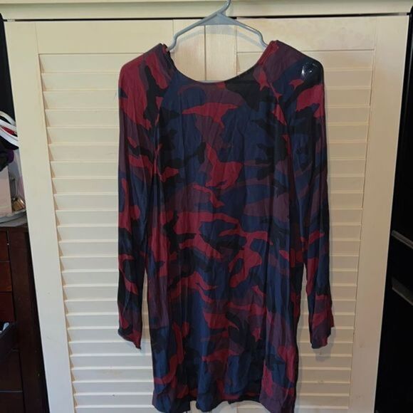 Zara Woman Blurred Print Shift Dress with Open Back - Picture 1 of 4